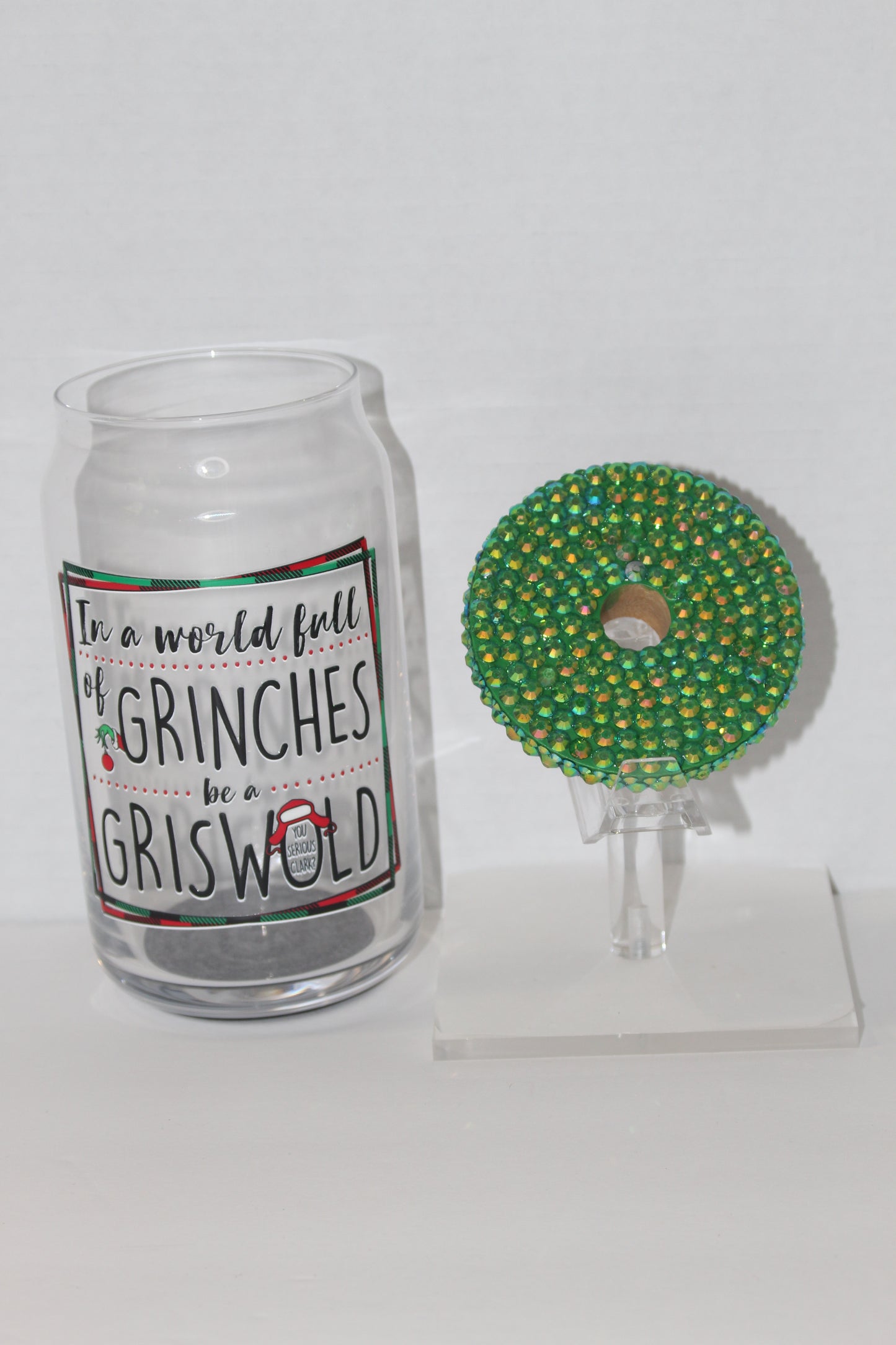 In a World Full of Grinches 16 oz Can Glass