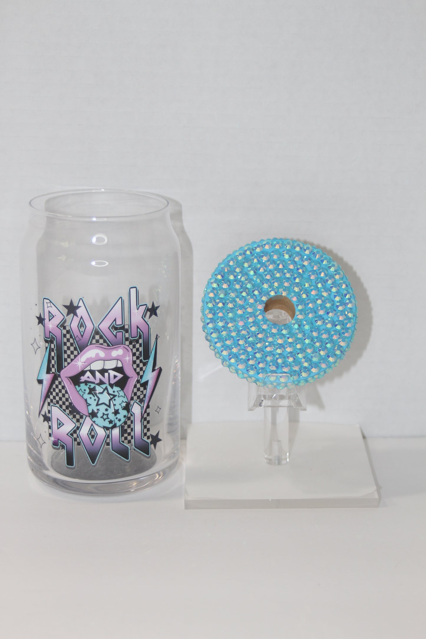 Rock and Roll 16 oz Can Glass