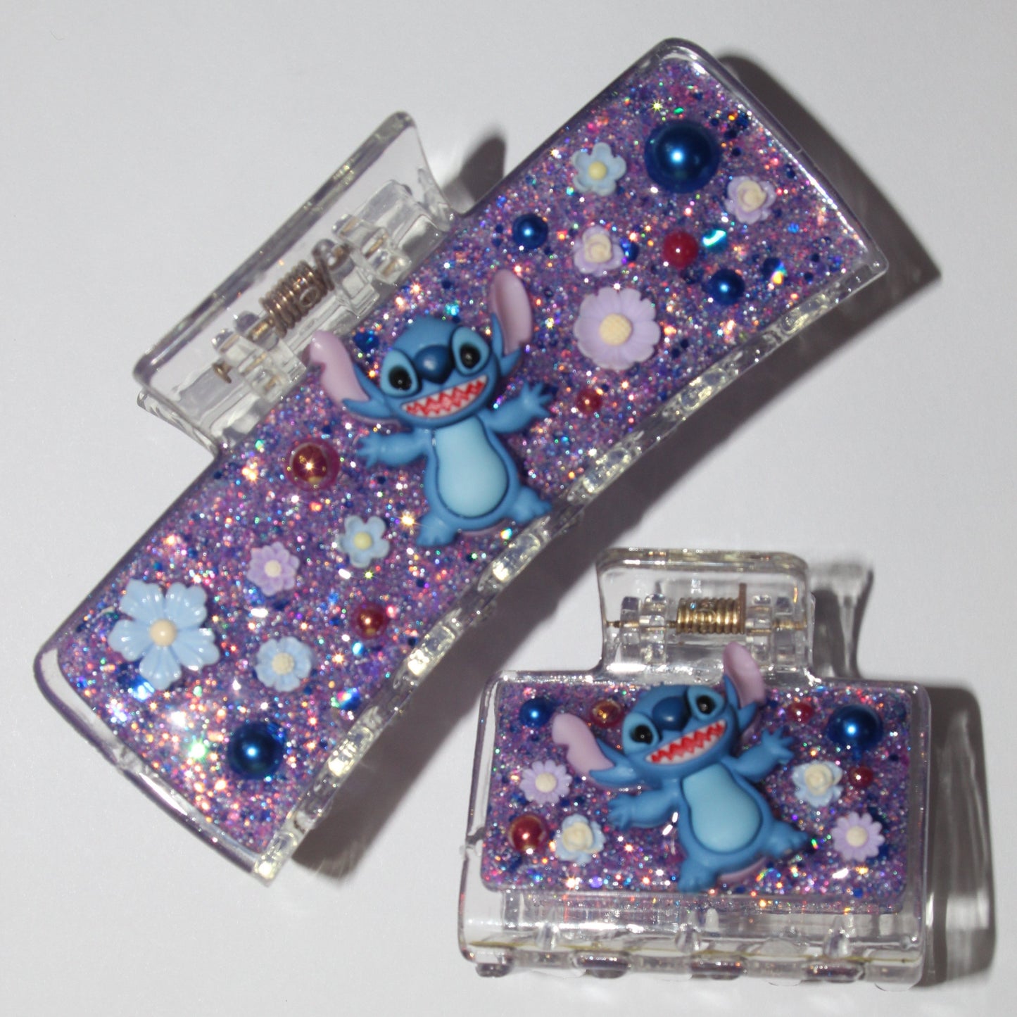 4" 3D Blue Alien Glitz Clip