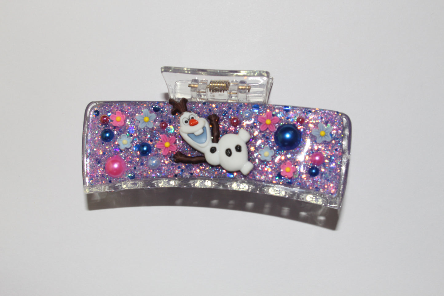 4" 3D Purple Snow Guy Glitz Clip