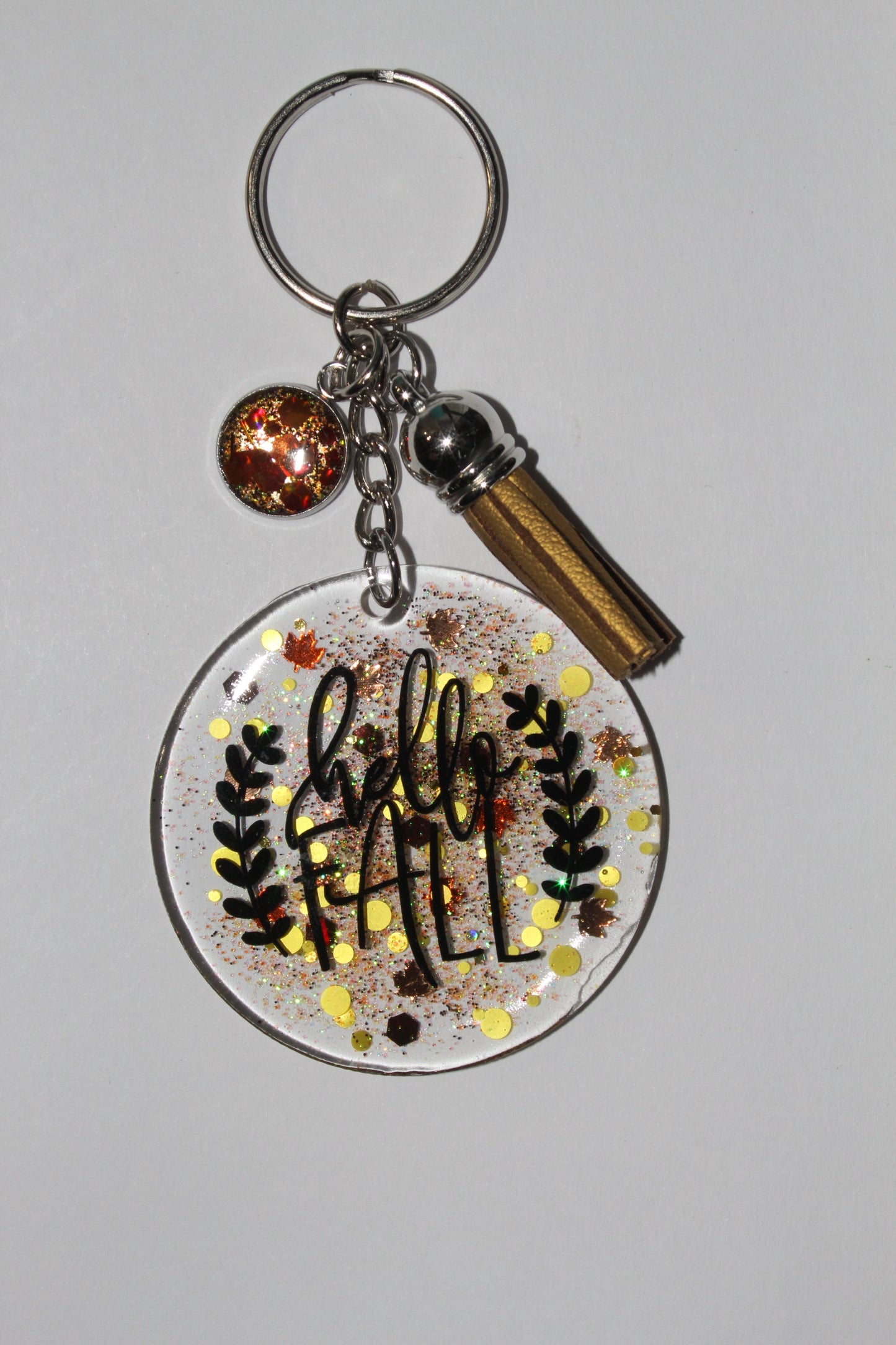 2" Hello Fall Keychain