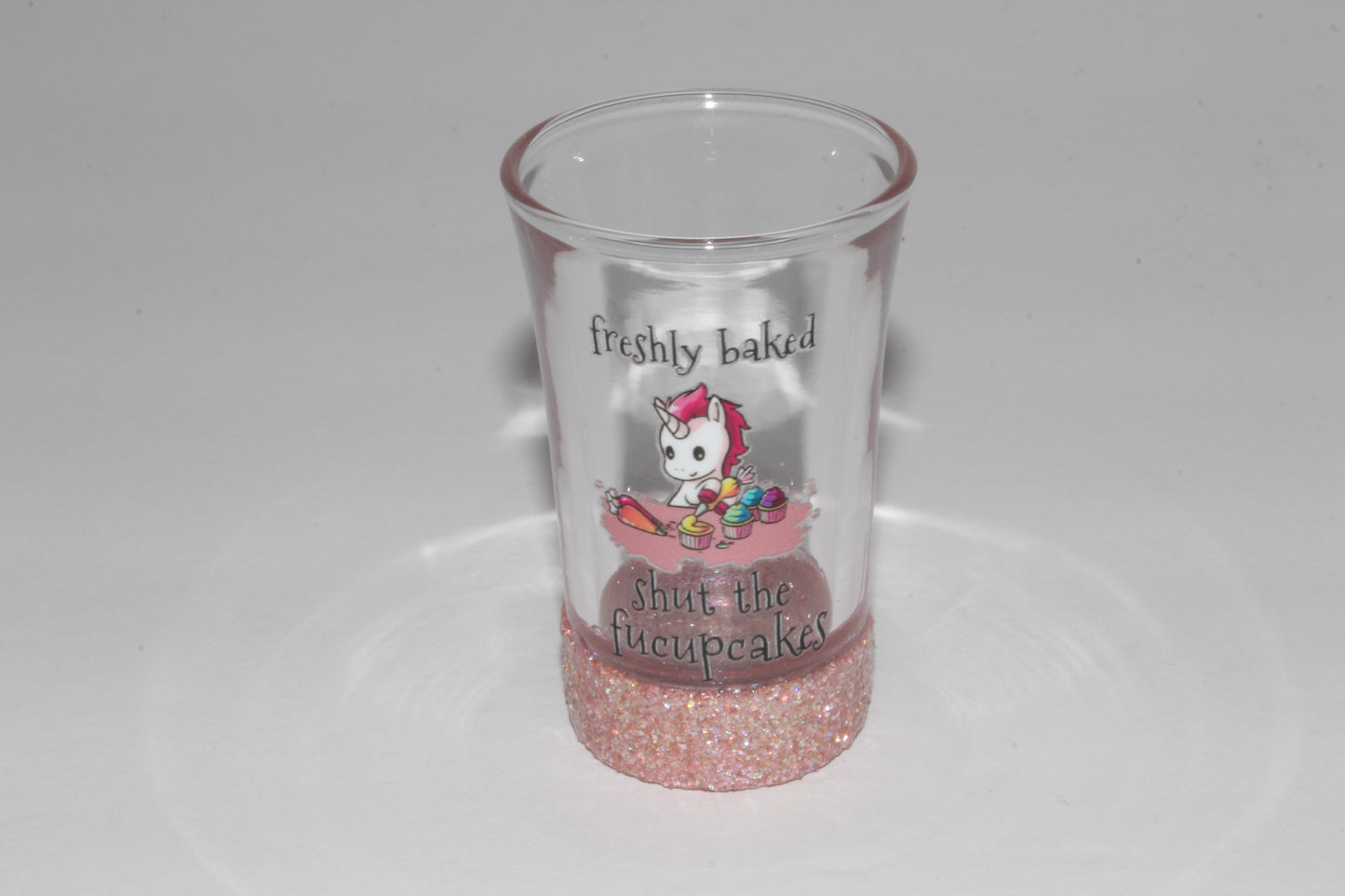 Freshly Baked Glitter Shot Glass
