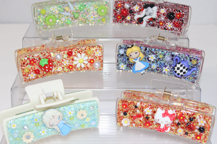 4" 3D Glitz Clip (3D Large Hair Claw Clips)