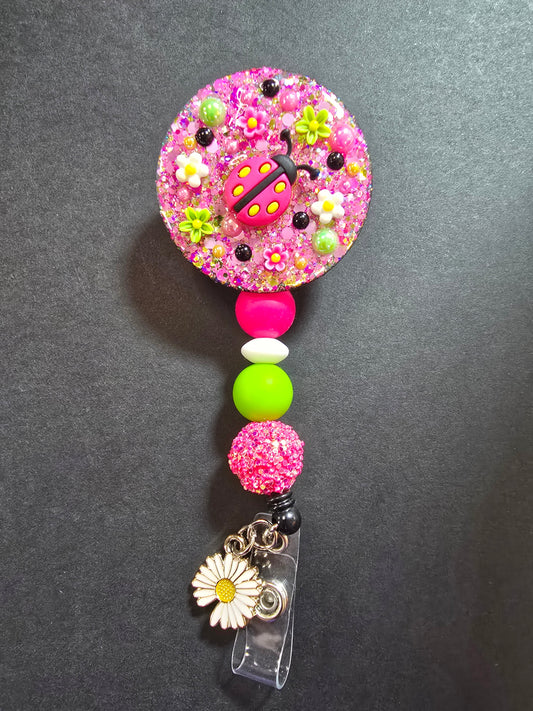 Badge Reel Beaded Interchangable