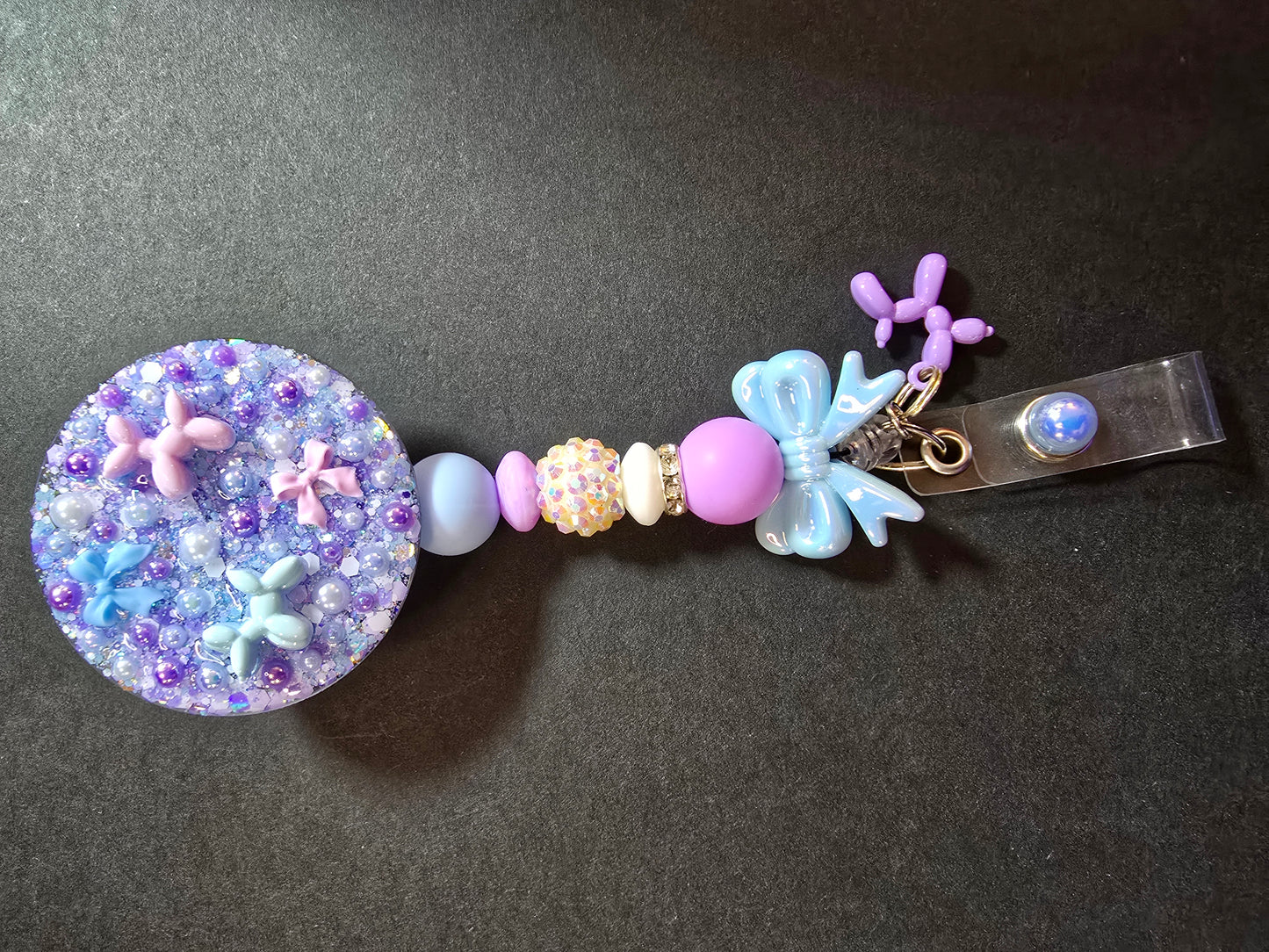 Badge Reel Beaded Interchangable