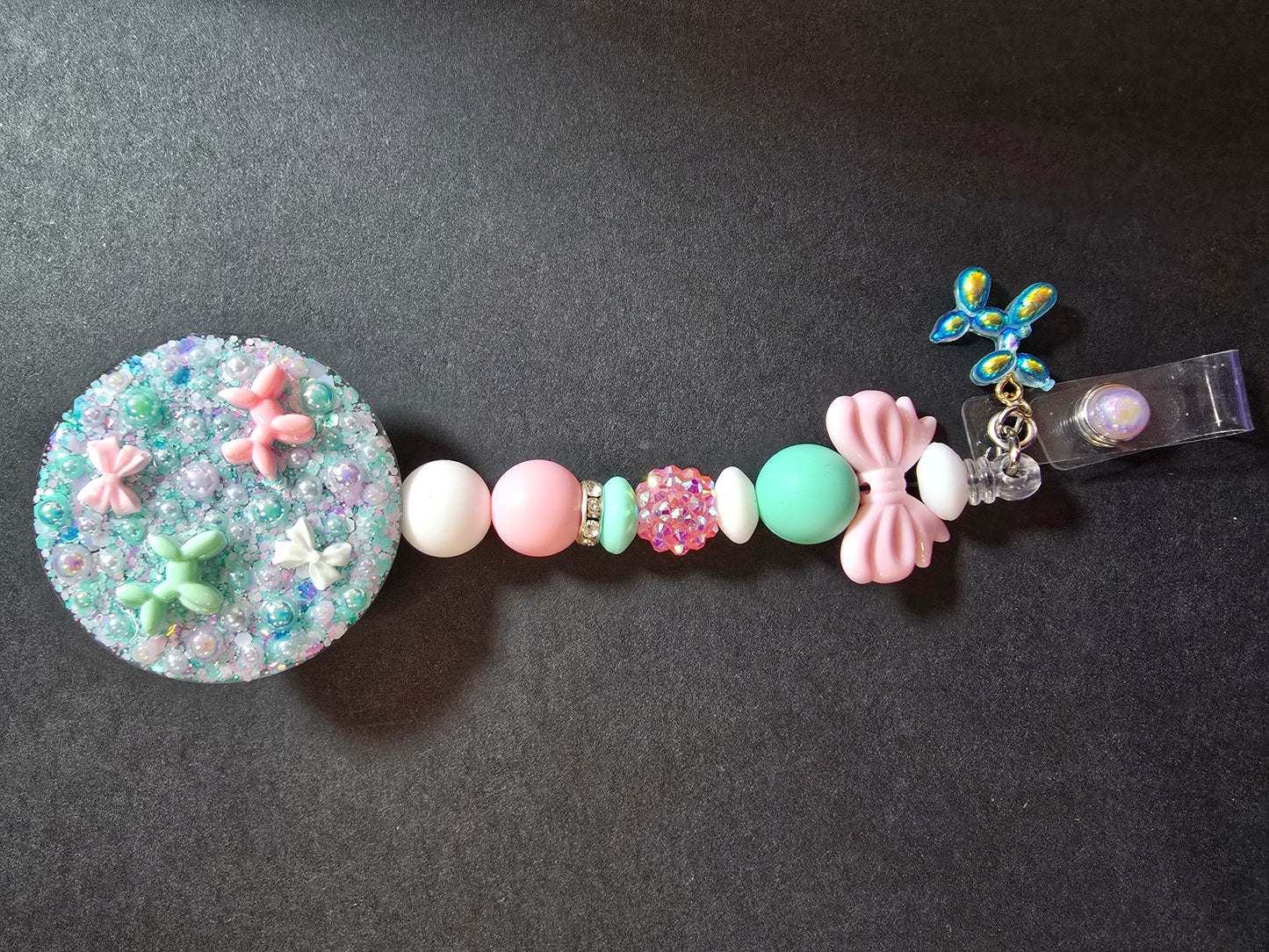 Badge Reel Beaded Interchangable