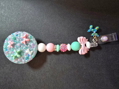 Badge Reel Beaded Interchangable