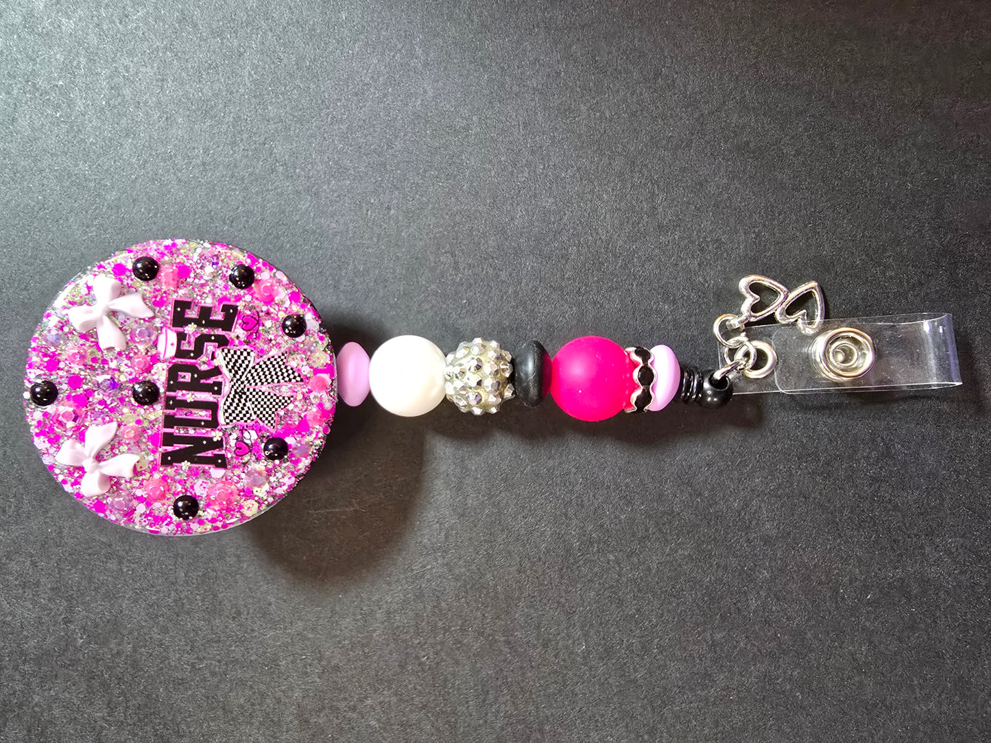 Badge Reel Beaded Interchangable