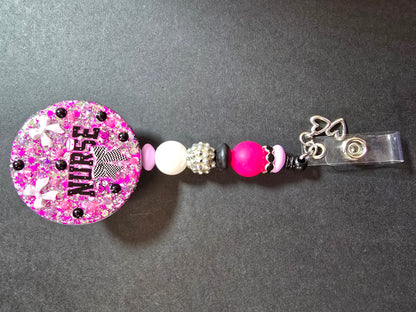 Badge Reel Beaded Interchangable