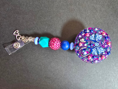 Badge Reel Beaded Interchangable