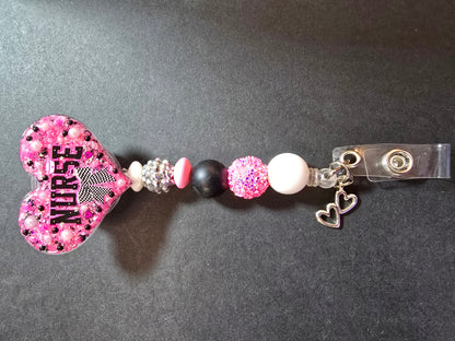 Badge Reel Beaded Interchangable