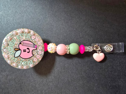 Badge Reel Beaded Interchangable