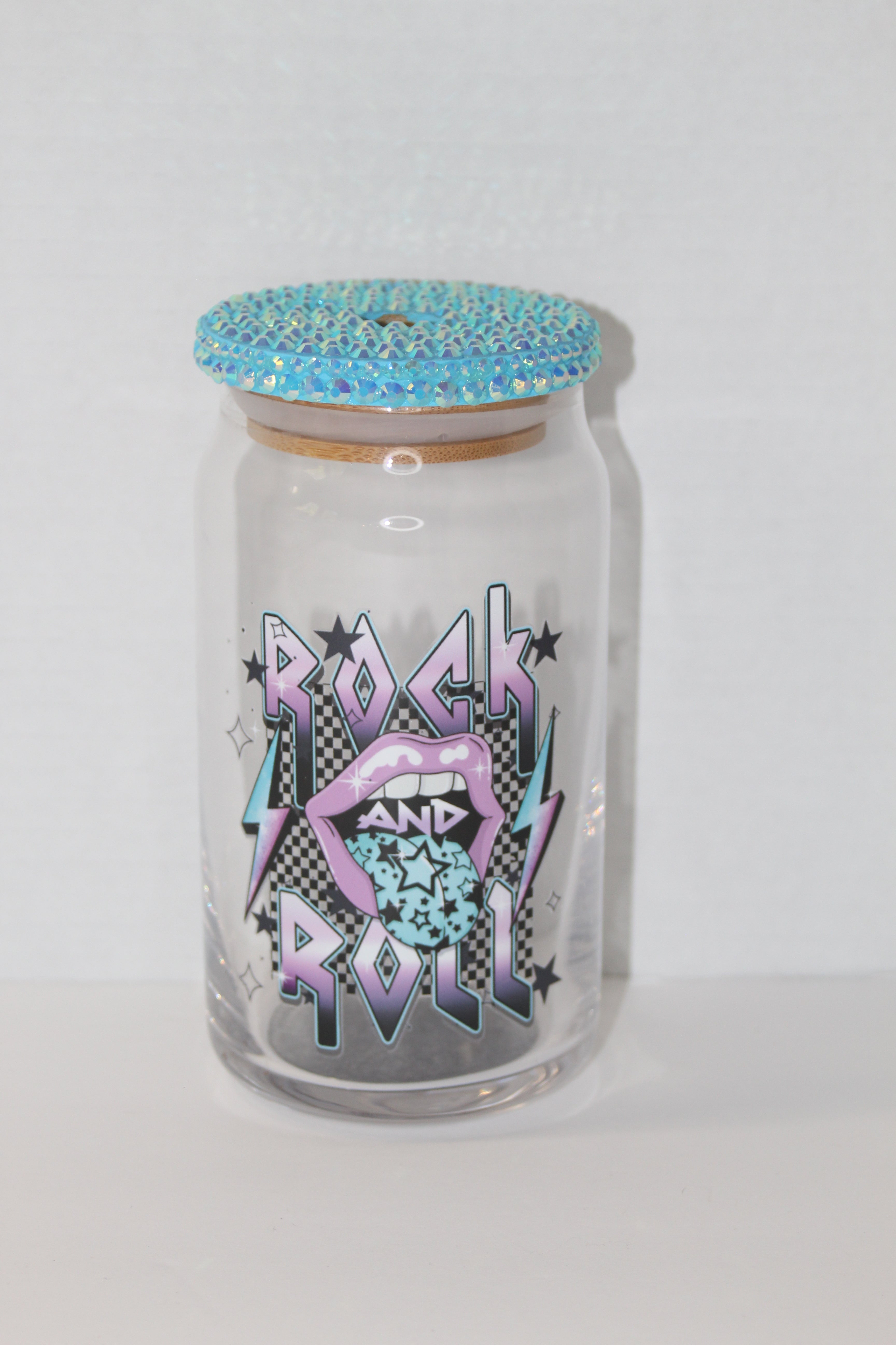 Rock and Roll 16 oz Can Glass