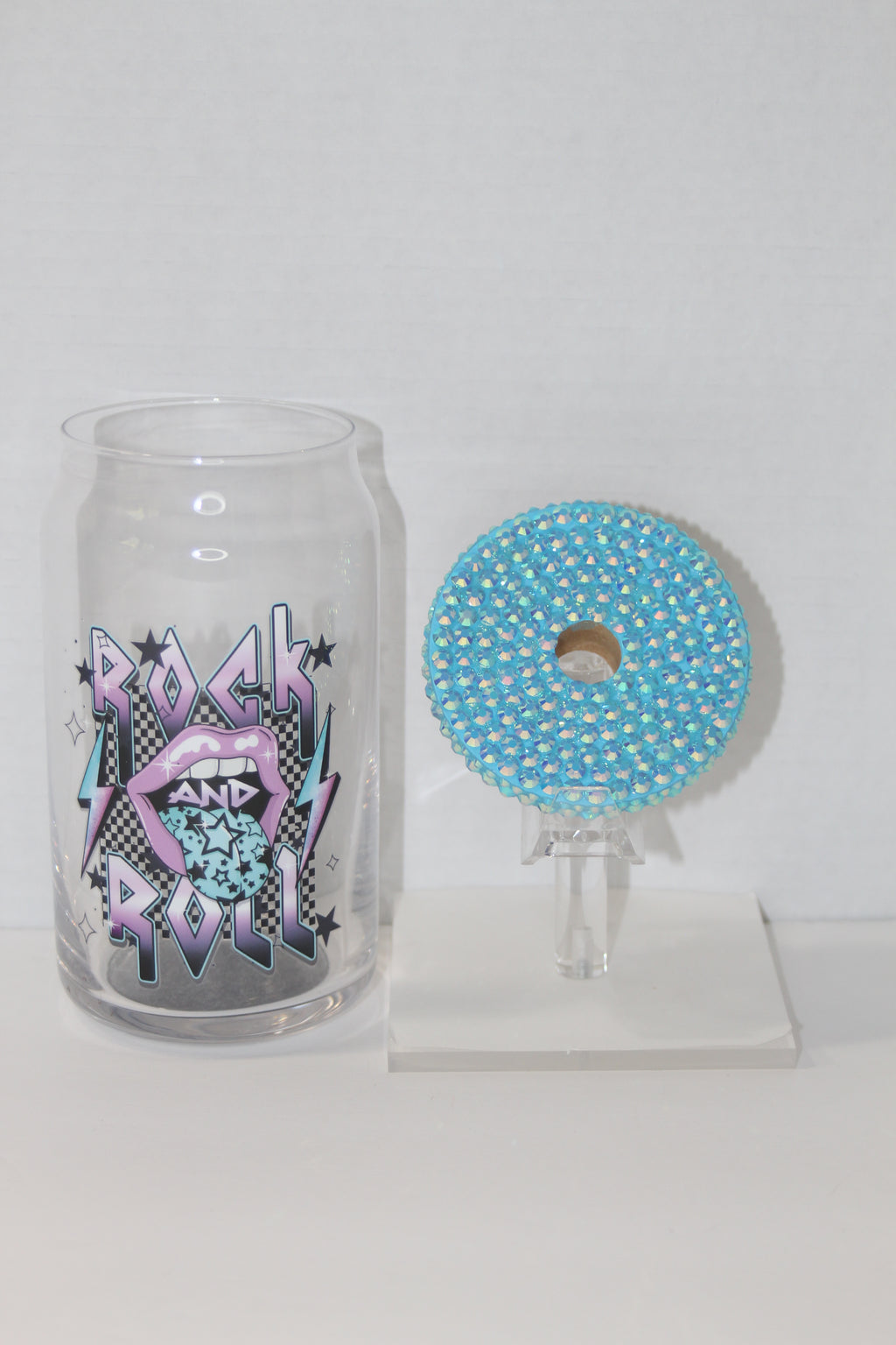 Rock and Roll 16 oz Can Glass