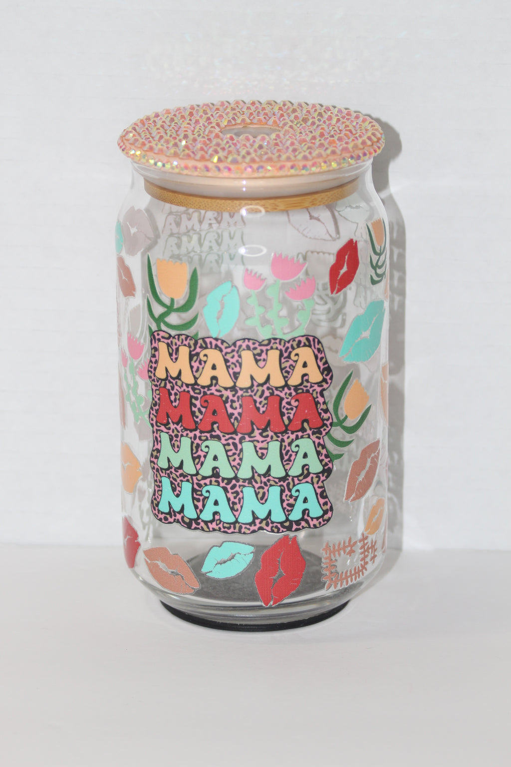 Peach Mama 16 oz Can Glass