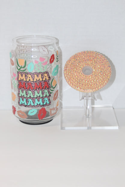 Peach Mama 16 oz Can Glass