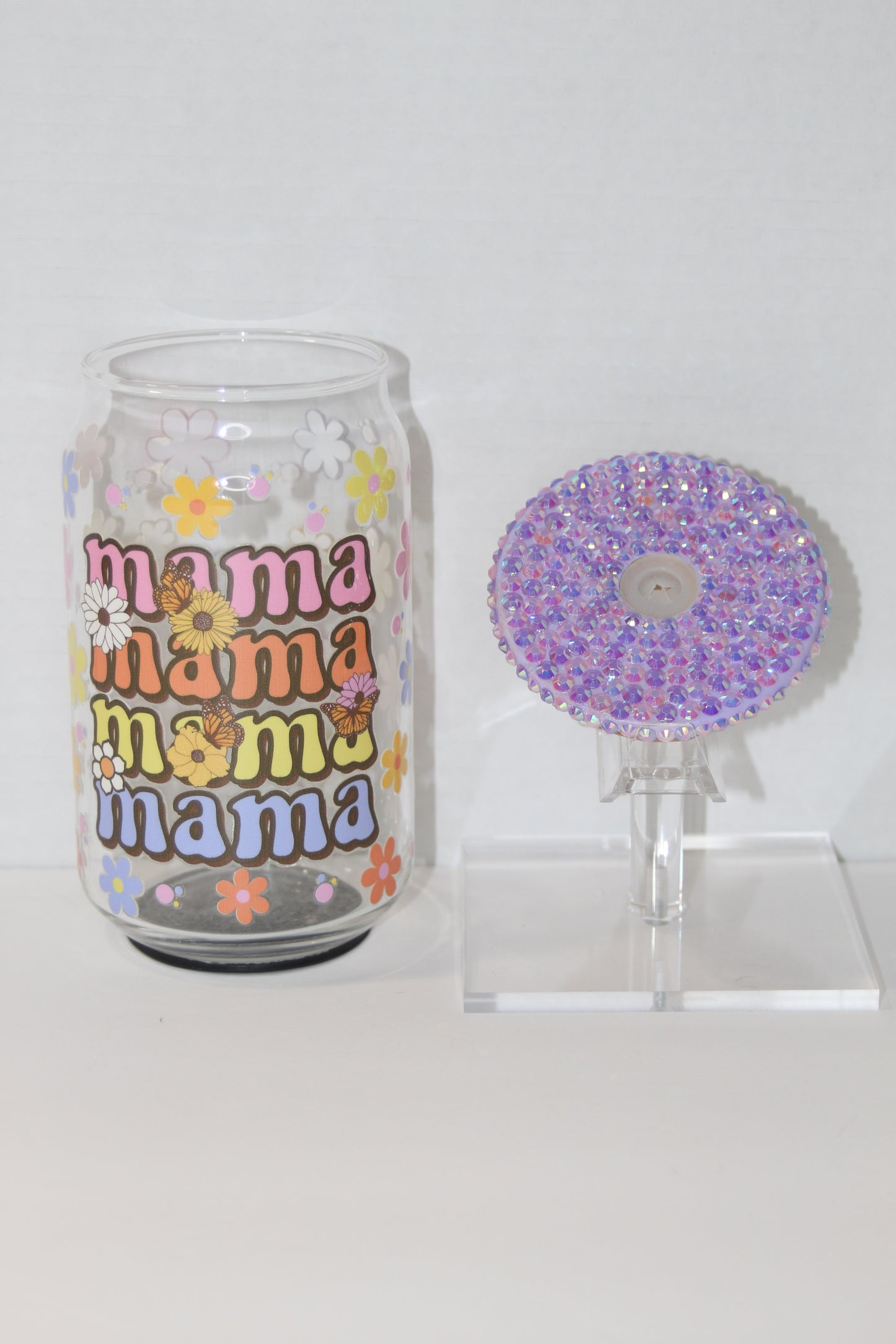 Lavender Mama 16 oz Can Glass