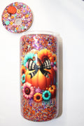 Bright Pumpkins 16 oz Suspended Can Glass
