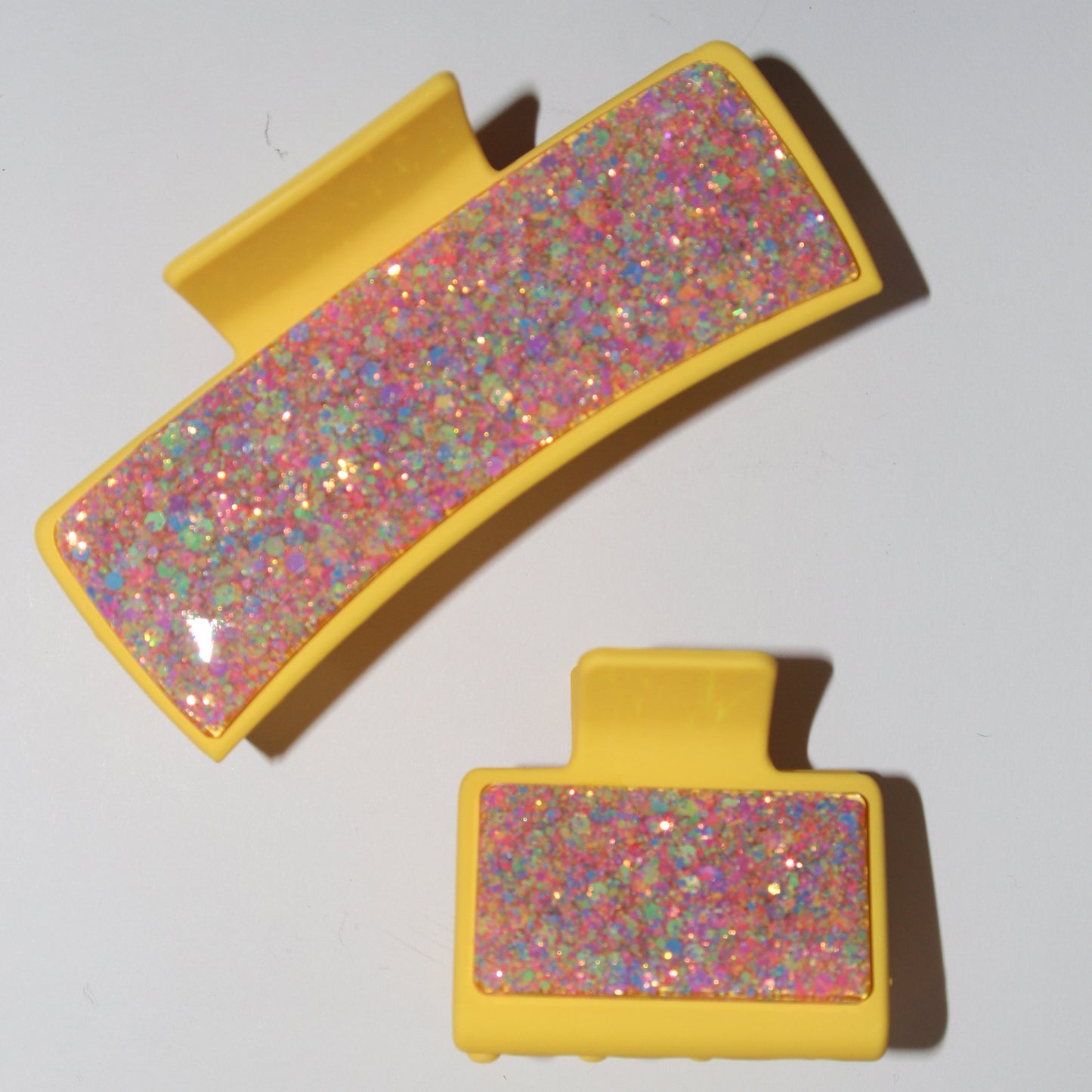 4" Yellow Glitter Glitz Clip