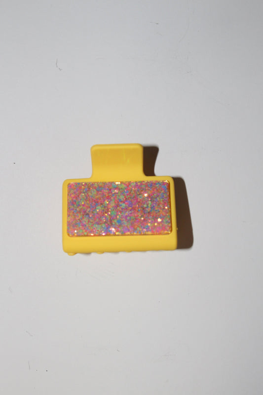 2" Yellow Glitter Glitz Clip