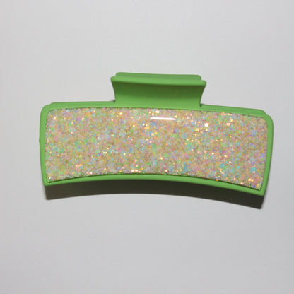 4" Green Glitter Glitz Clip