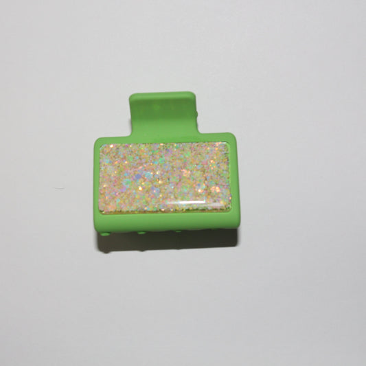 2" Green Glitter Glitz Clip