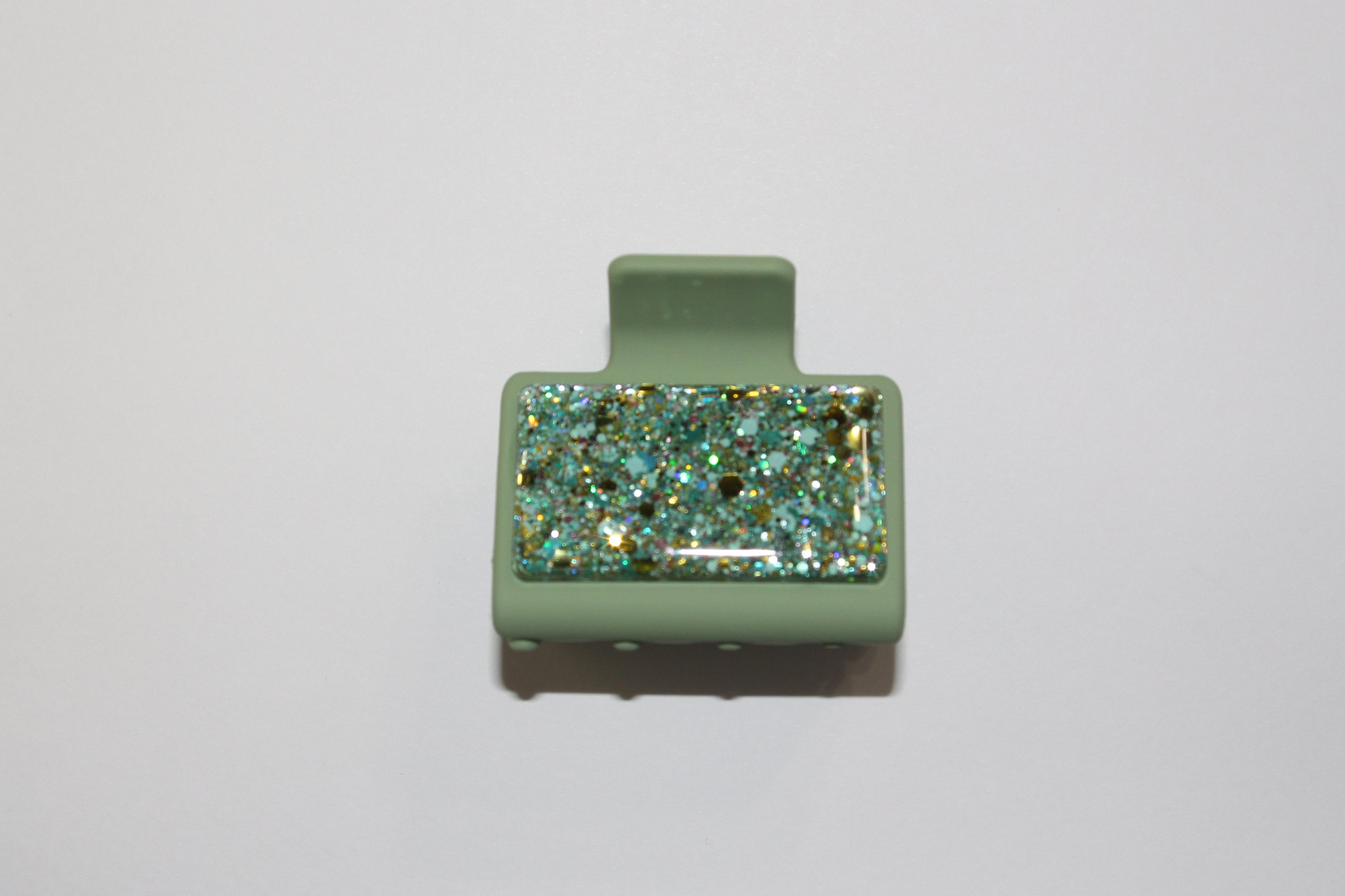 2" Olive Glitter Glitz Clip