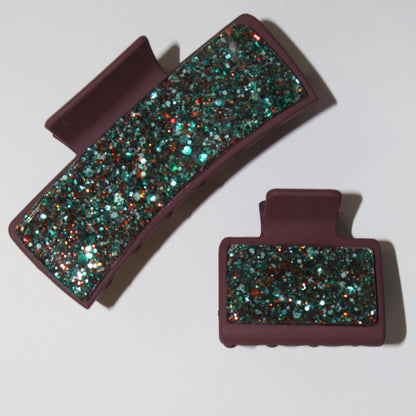 4" Chocolate Glitter Glitz Clip
