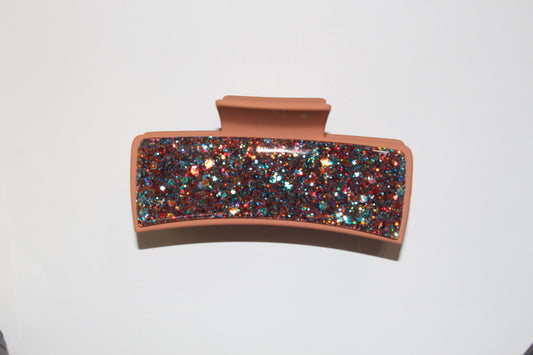 4" Tan Glitter Glitz Clip