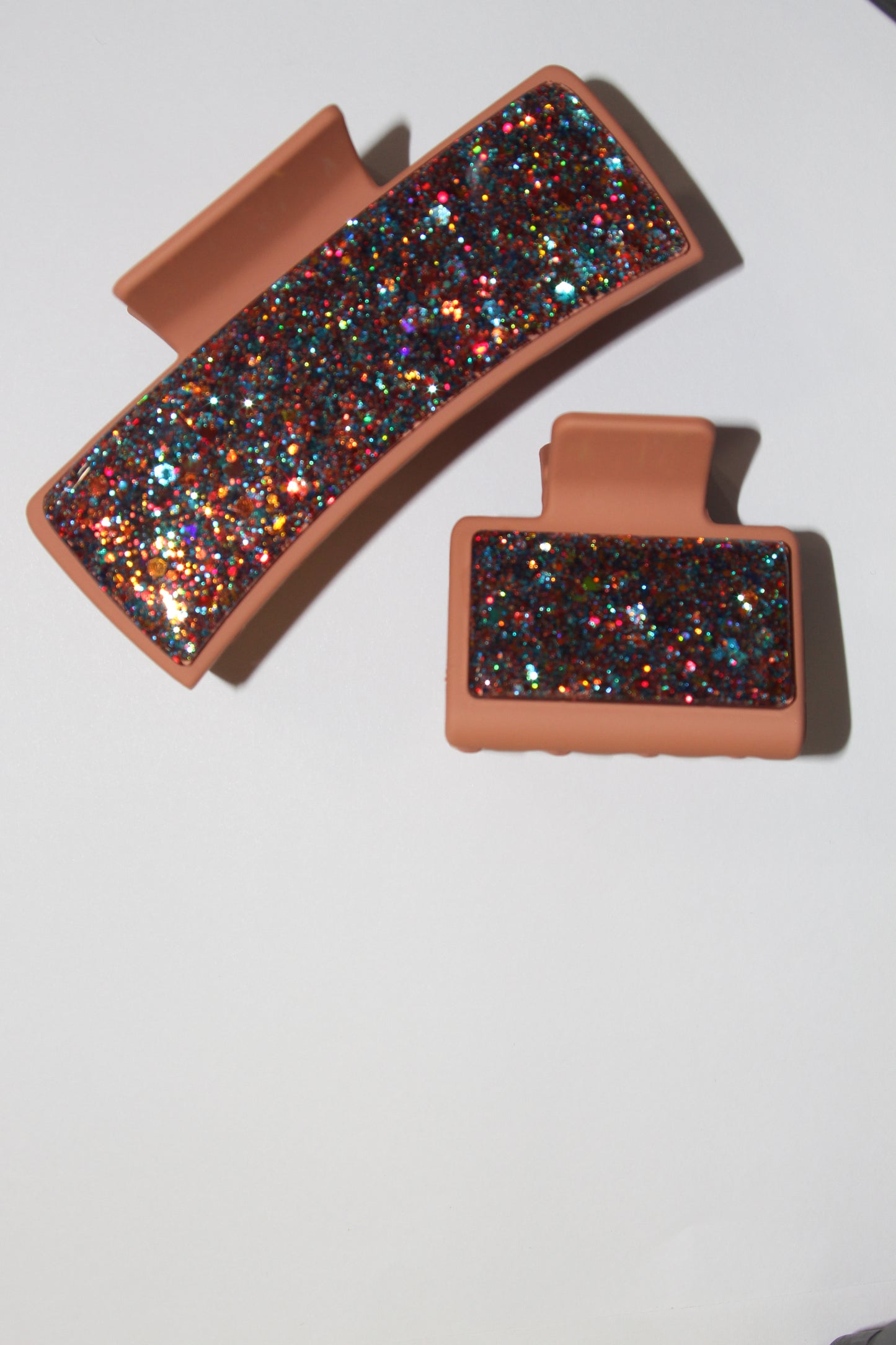 4" Tan Glitter Glitz Clip