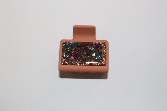 2" Tan Glitter Glitz Clip
