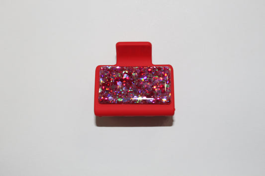 2" Red Glitter Glitz Clip