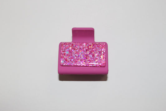 2" Hot Pink Glitter Glitz Clip