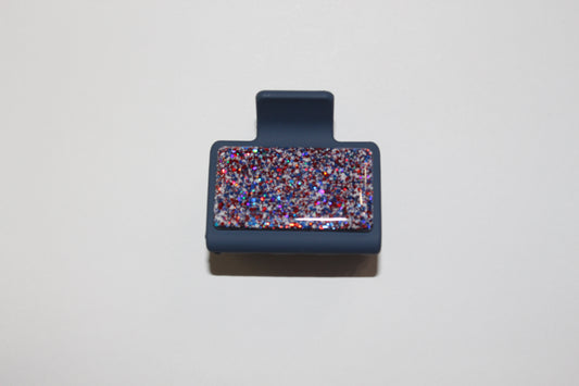 2" Navy Glitter Glitz Clip