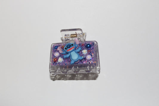 2" 3D Blue Alien Glitz Clip