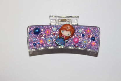 4" 3D Purple Snow Guy Glitz Clip
