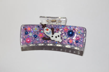 4" 3D Purple Snow Guy Glitz Clip