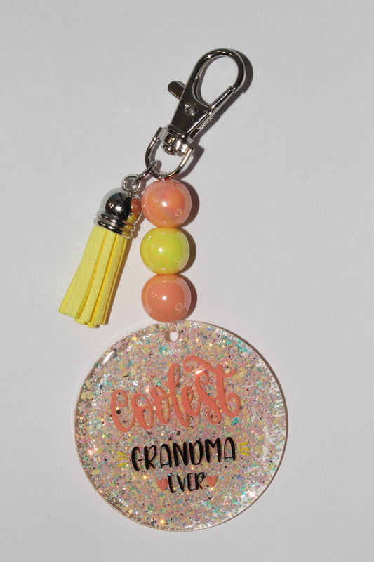 2" Coolest Grandma Beaded Keychain