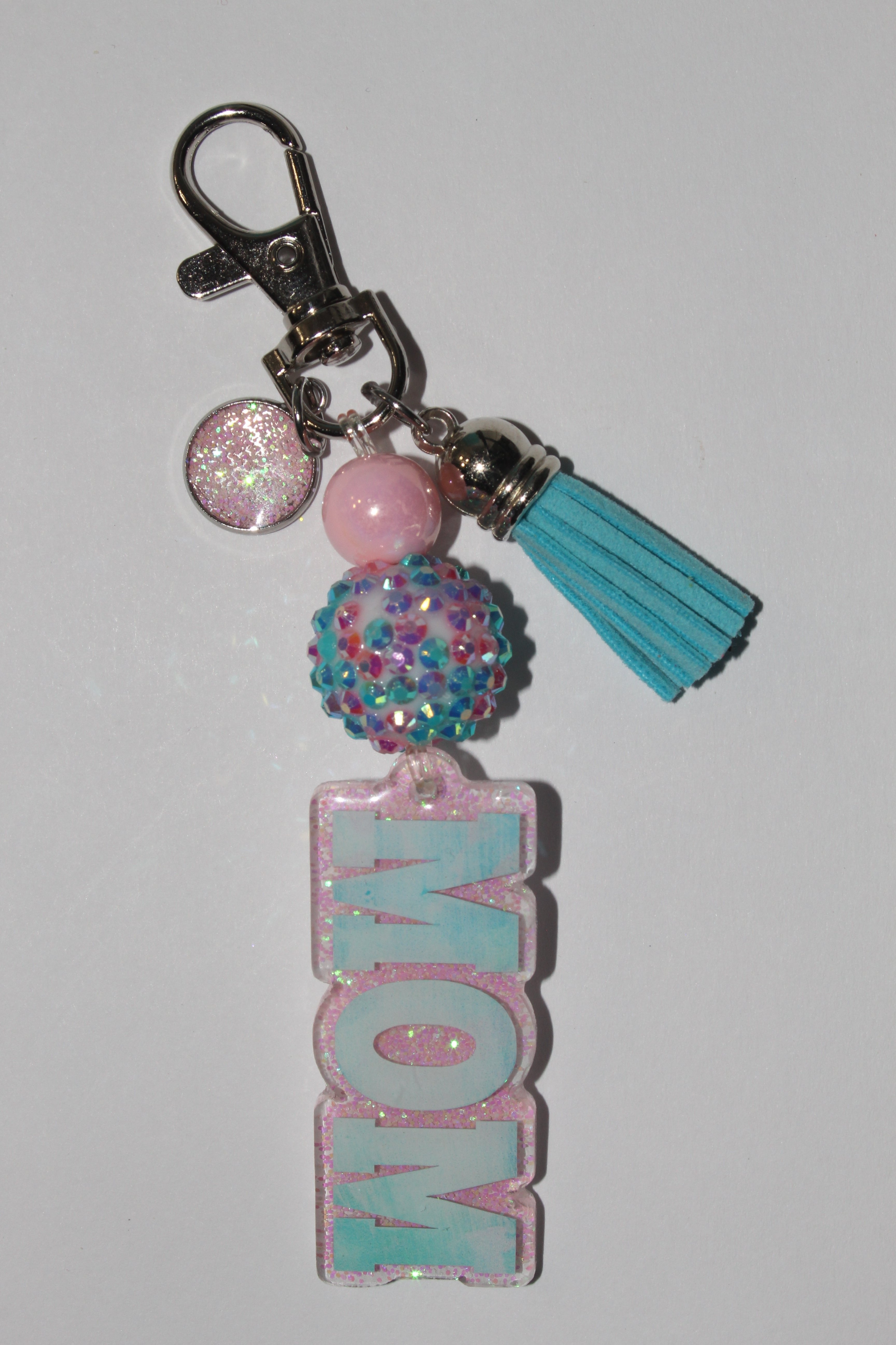 2" Mom Blue Keychain