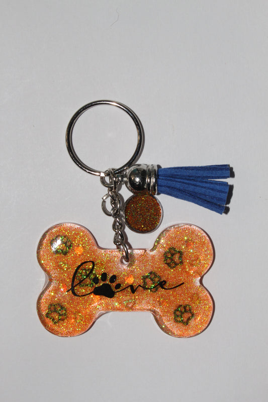 2" Love Bone Orange Keychain
