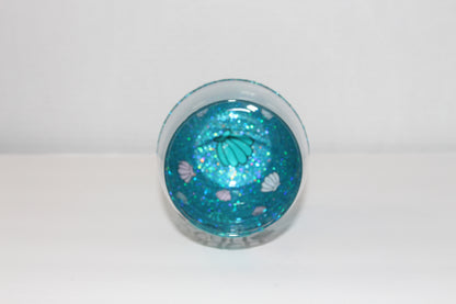 Shell Yeah Beaches Glittered Wine Glass